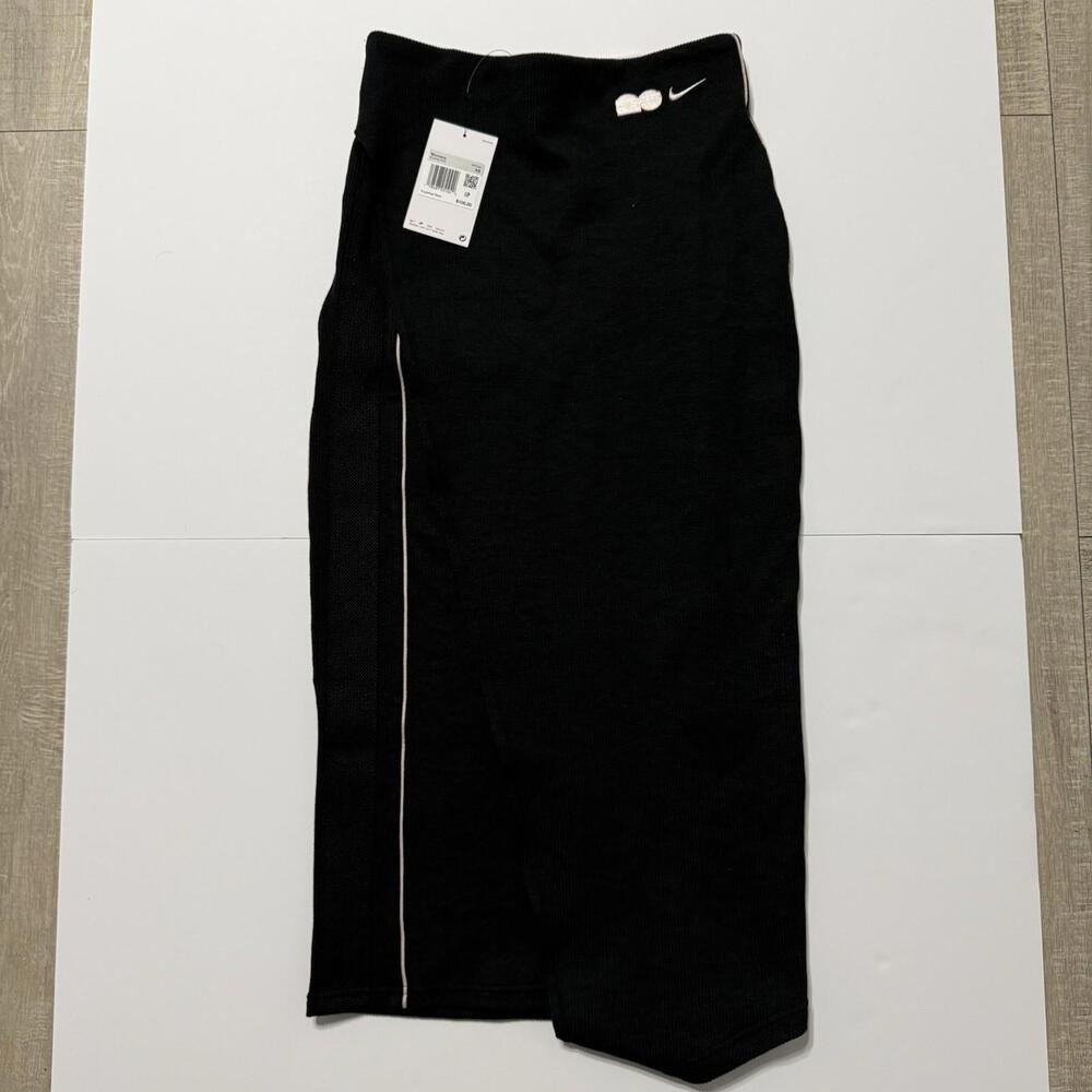 Nike Naomi Osaka High Waisted Ribbed Maxi Skirt Black IF2443 010 Women’s XS - Picture 3 of 13